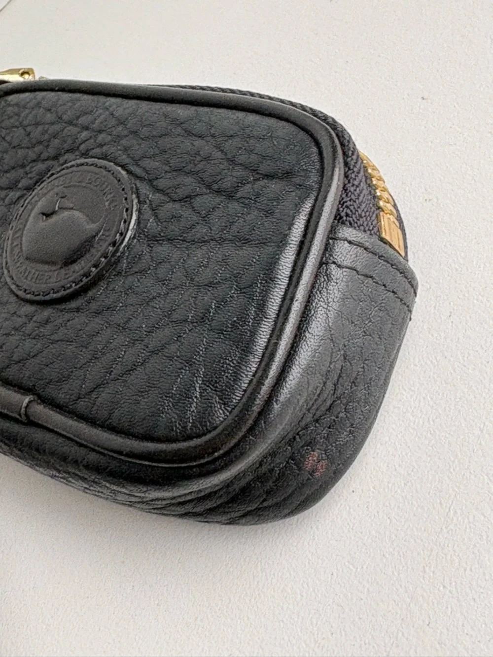 Dooney & Bourke awl black leather Key Caddy Chain Coin Purse zip wallet - Picture 7 of 15